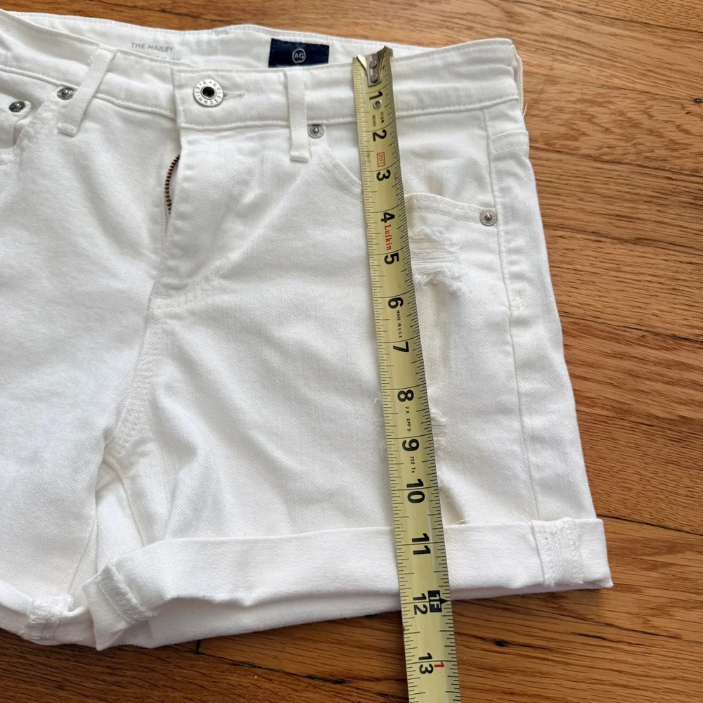 AG Adriano Goldschmied The Hailey Ex-Boyfriend Roll Up Short White Size 25 - Picture 5 of 7